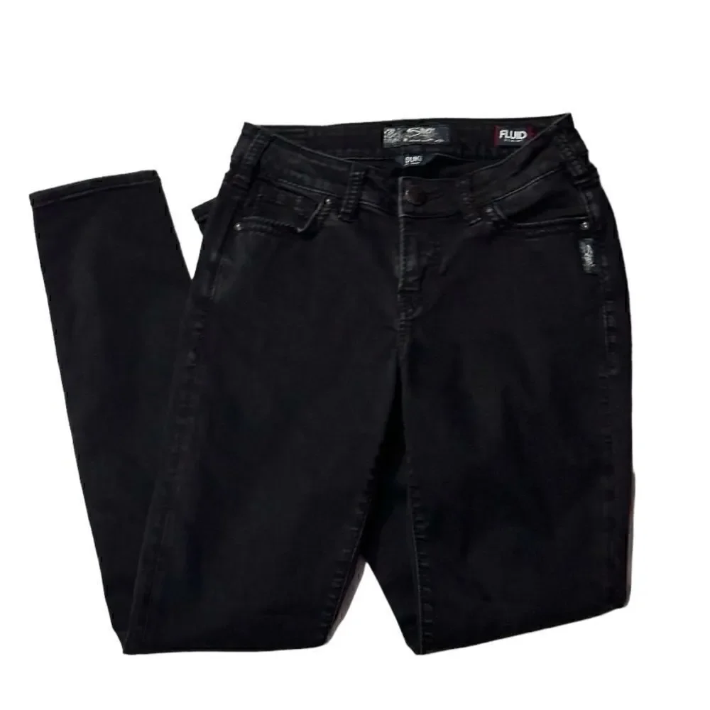 Silver Jeans Suki  Skinny Fluid Denim Black Size 27